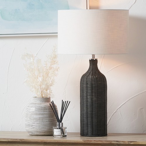 Tall woven rattan table lamp - tall,