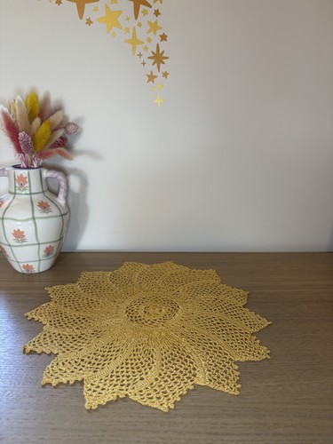Vintage ochre yellow handmade - vintage,