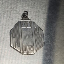Rare Antique Art Deco 1920s 1930s Sterling Silver Photo Locket Charm Pendant Fob
