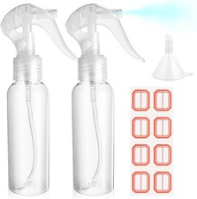 WLLHYF 2 Pack Small Spray Bottles 3.5oz/100ml Plastic Hair Spray Bottle Clear E