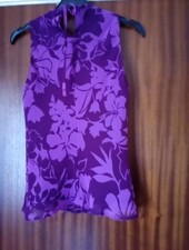 Women's Debenhams Hyphen Sleeveless Tie Neck  Summer Top Size 8