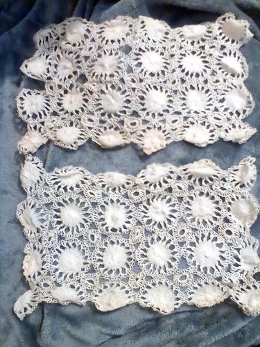 Pair vintage cotton lace - pair,