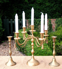Brass Candlesticks Candelabra Rope tassels