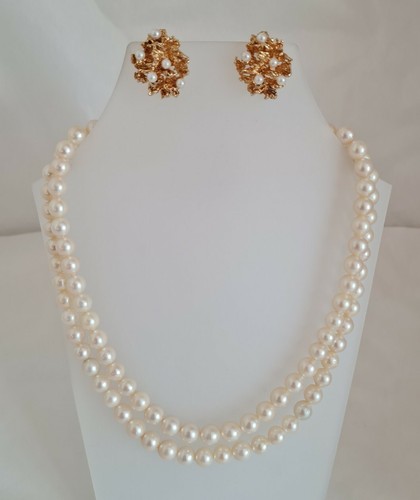 Cultured pearl necklace - cultured, &
