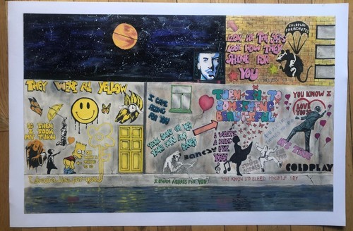 Coldplay yellow lyrics signed - coldplay,