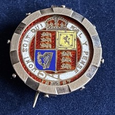 1887 QUEEN ENAMELLED SILVER SHILLING BROOCH