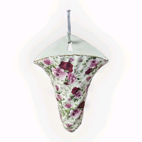 Vintage floral wall pocket - vintage,