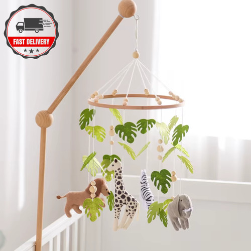 Felt baby crib safari mobile - felt,