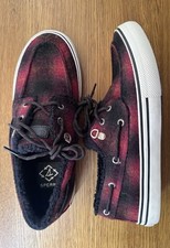 BN Sperry Wool Blended Warm Boat Shoes Buffalo Plaid UK 10 EUR 44.5