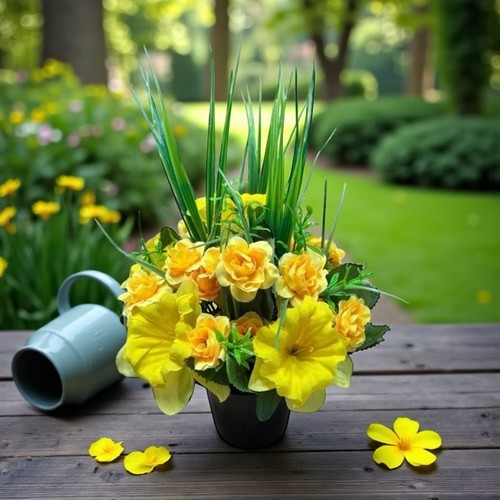 Yellow daffodils mini roses - yellow,