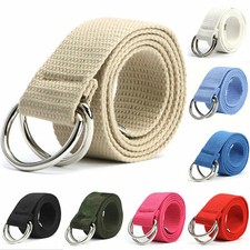 Mens Womens Belt Canvas D Ring