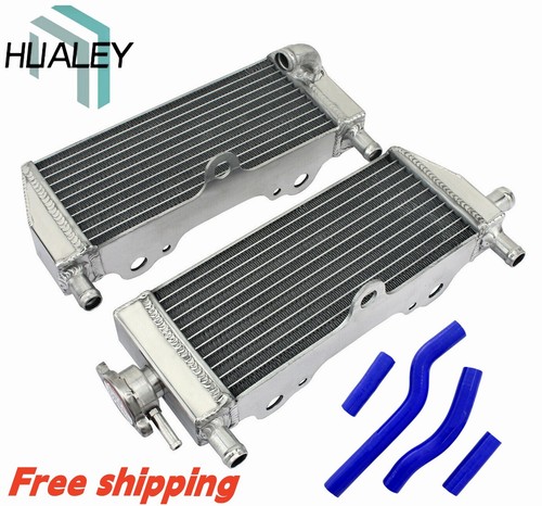 Aluminum radiator blue - aluminum, hose