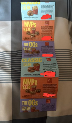 Mcdonalds vouchers - mcdonalds,