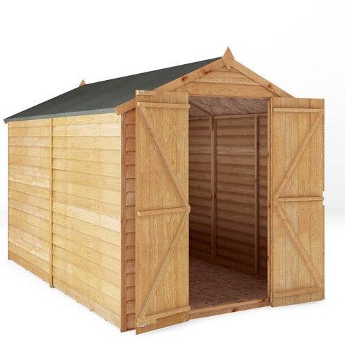 10x6 wooden garden shed double - 10x6,