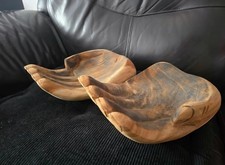 Hand carved wooden hand bowl
