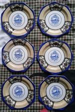 6 x 1928 Masonic RUISLIP Lodge 4301 Ladies Festival Wedgwood Side Plates (B30)