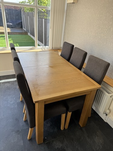 Dining table and chairs - and,