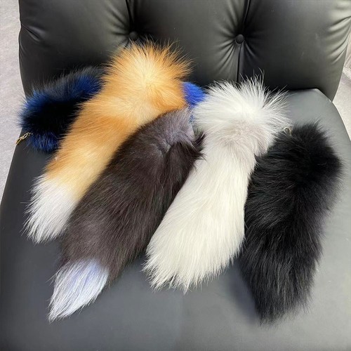 Fox fur tail keychain bag - fox,
