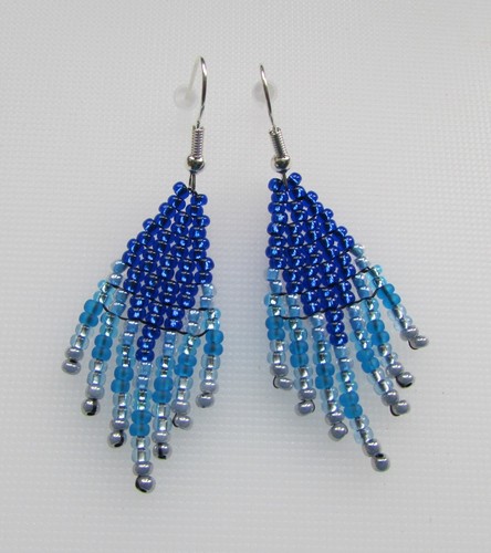 Seed bead fringe earrings - bead,