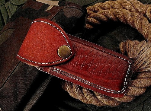 Dark brown leather sheath - 5",
