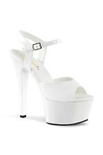 Pleaser USA Aspire-609 White Patent Platform Shoe IN-STOCK
