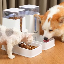 2 in1 Feeder Food  Dispenser Wate Bowl Automatic Cat Bottle Pet Dog Self Feeding