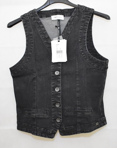 Ivy beau denim black waistcoat - denim,
