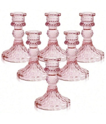 Pink pressed glass - 6,