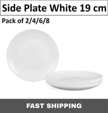 8x White Side Plates 19cm Small Dinner Set Dessert Plates Kitchen Tableware Set