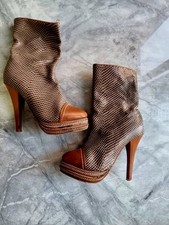 Snake Print, Tan Boots calf