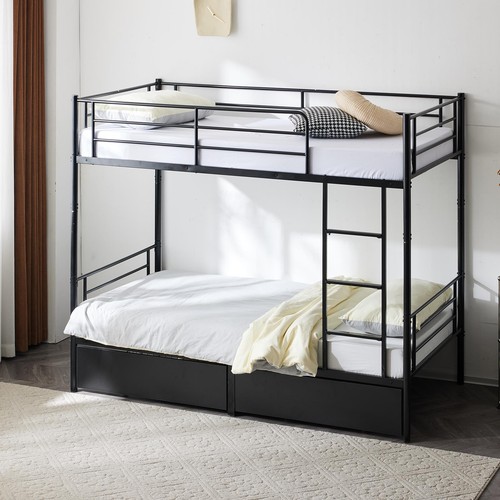 Twin over metal bunk - twin, beds