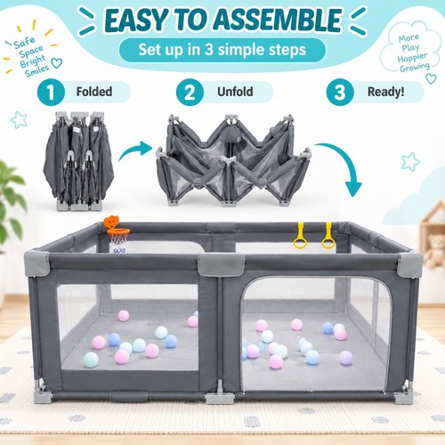 Large foldable baby playpen - foldable,