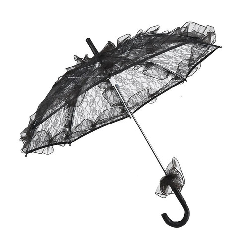 Black color lace umbrella - color,