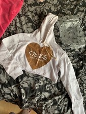 Womans White Drop Dead Crop Hoodie Size Xs Only Been Tried On Comes Woth Bag