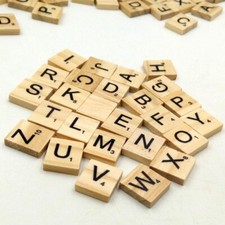 90 Pcs Wooden Scrabble Tiles