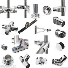 Clothes Rail Walk in Wardrobe Hanging Garment Rack 25mm Chrome Clamp Pipe Fit