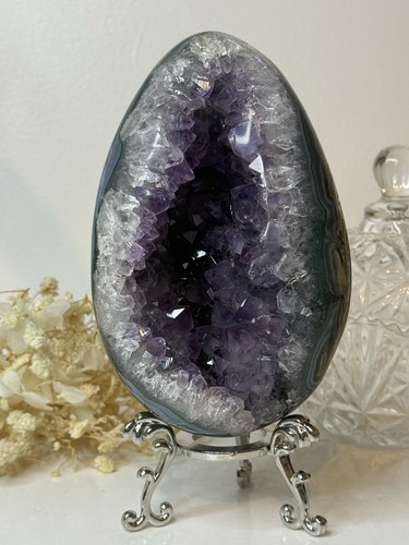 Amethyst agate freeform geode - agate,