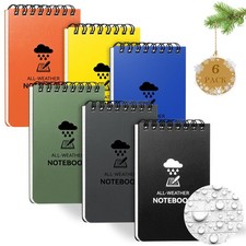 6 Pack Waterproof Notebook, 3