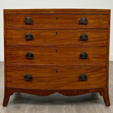 Antique 18th Century Bow Front Chest Of Drawers In Mahogany ( REF AF-3973 )
