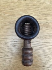 Vintage Antique Hand Made / Turned Wooden Treen Round Screw Pocket Nutcracker