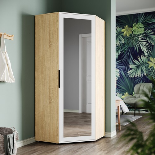 High gloss corner wardrobe - high,