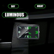 Vehicle Car Interior Clock Dashboard Stick-On Watch Quartz Clock Luminous Black