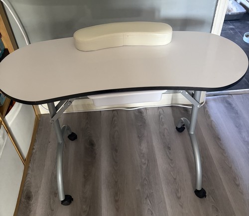 Nail table white - white., portable