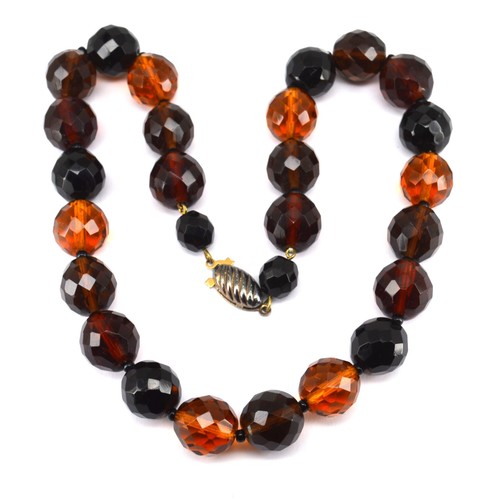 Vintage amber glass beads - vintage,
