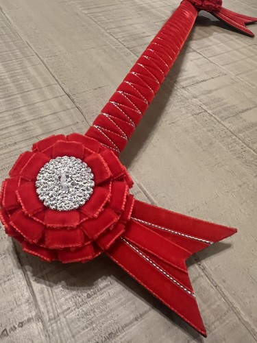 Red silver velvet crystal show - velvet,