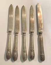 5 Antique Sterling Silver Handled Cutlery Knives