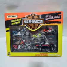 Matchbox Gift Set Harley Davidson motor cycles with poster. Ltd edition 1994