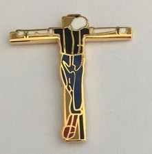 SKA REGGAE SKINHEAD BADGE - SKINHEAD ON CROSS