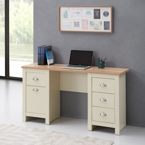 Ite cream oak effect desk - &,