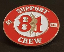 Pin Badge Support 81 Crew 1% MC Nomads Angels Outlaw Hells Bikers on Vest Jacket